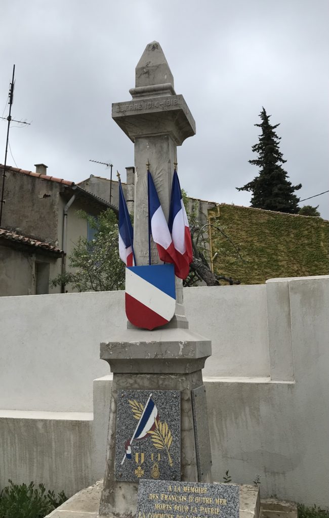 Stèle Mairie Saint-Savournin commémoration 8 mai 2021 non publique suite à la crise sanitaire