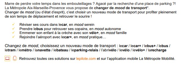 La Mairie de Saint-Savournin relaie la campagne de la marque La Métropole Mobilité