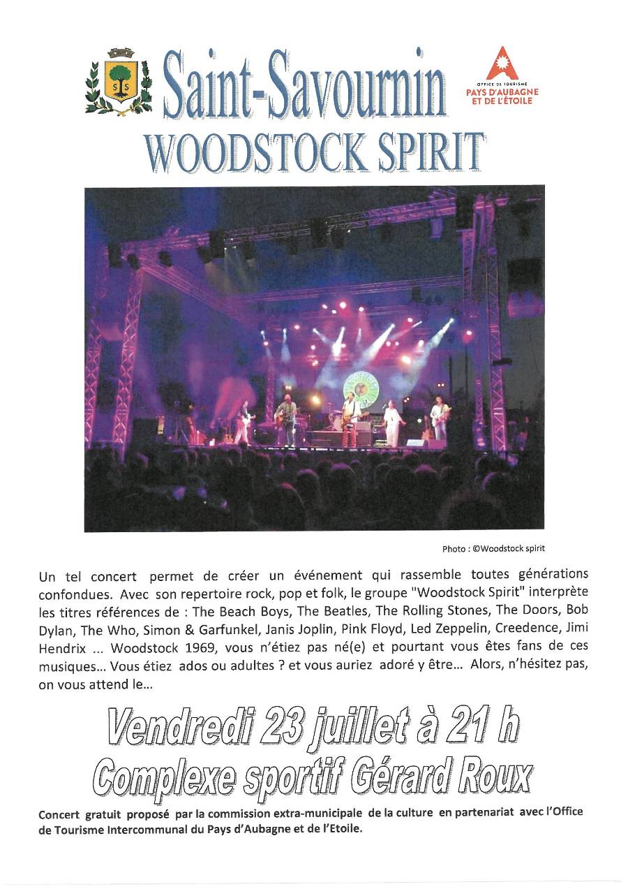Mairie Saint-Savournin concert 23 juillet Woodstock spirit