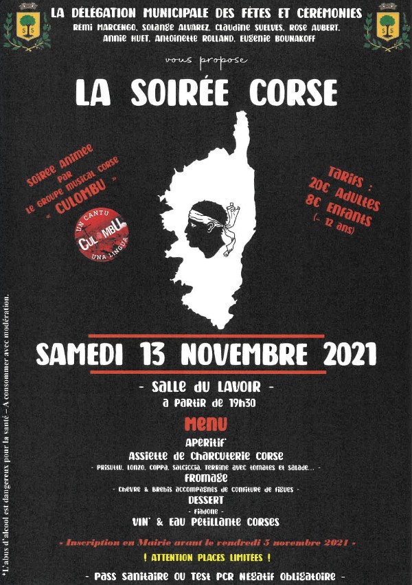 Mairie Saint-Savournin Soirée Corse 13 novembre2021 salle du lavoir