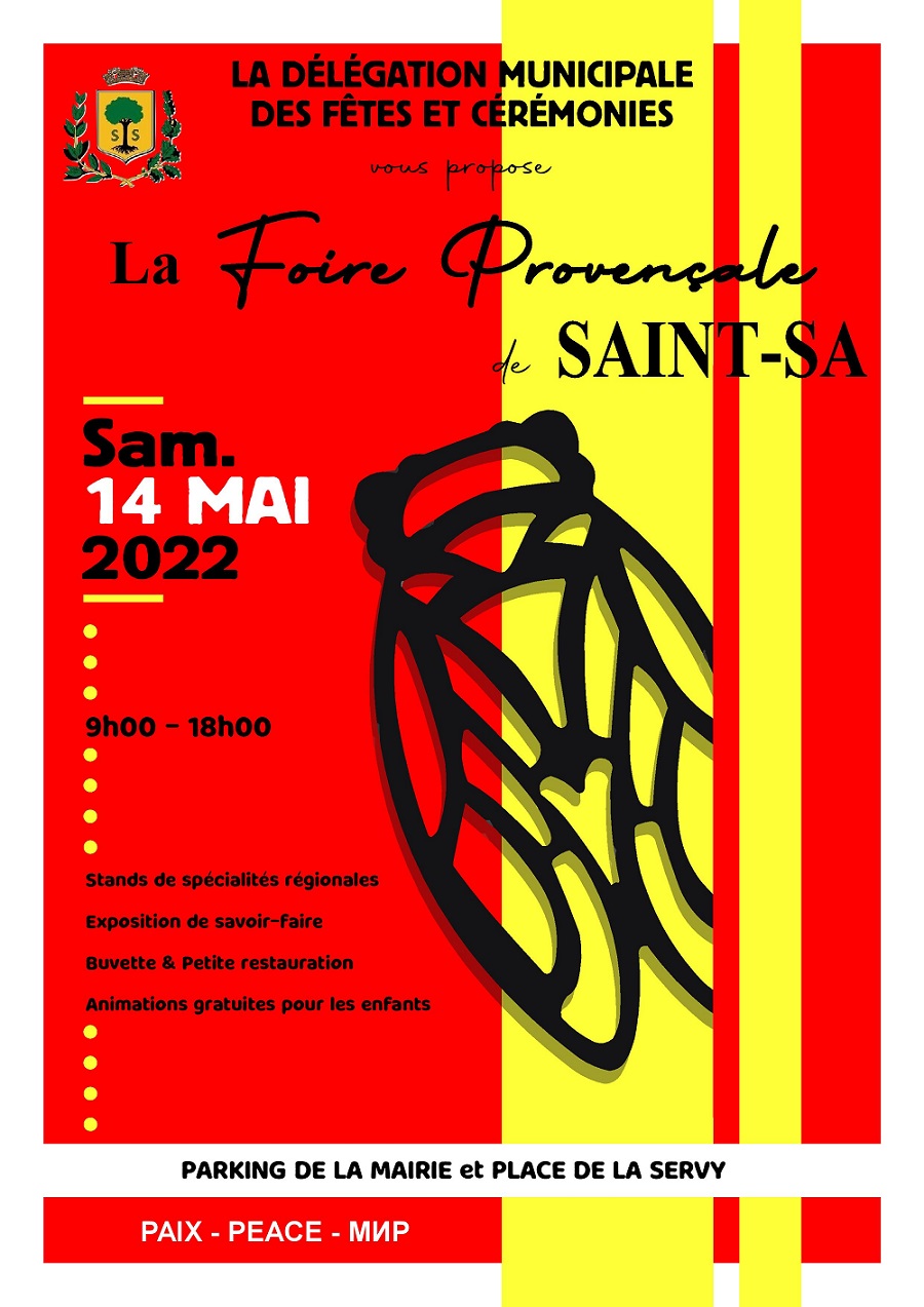 Mairie Saint-Savournin Foire provençale de Saint-Sa reportée au 14 mai 2022