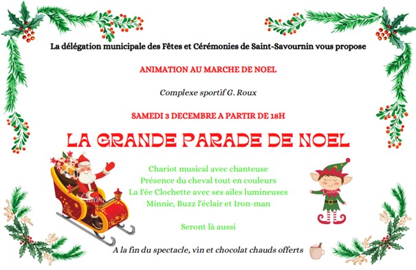 Mairie Saint-Savournin - affiche grande parade de noël 2022