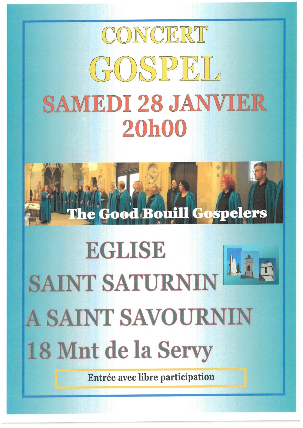 concert gospel Eglise Saint-Savournin 28 janv 2023
