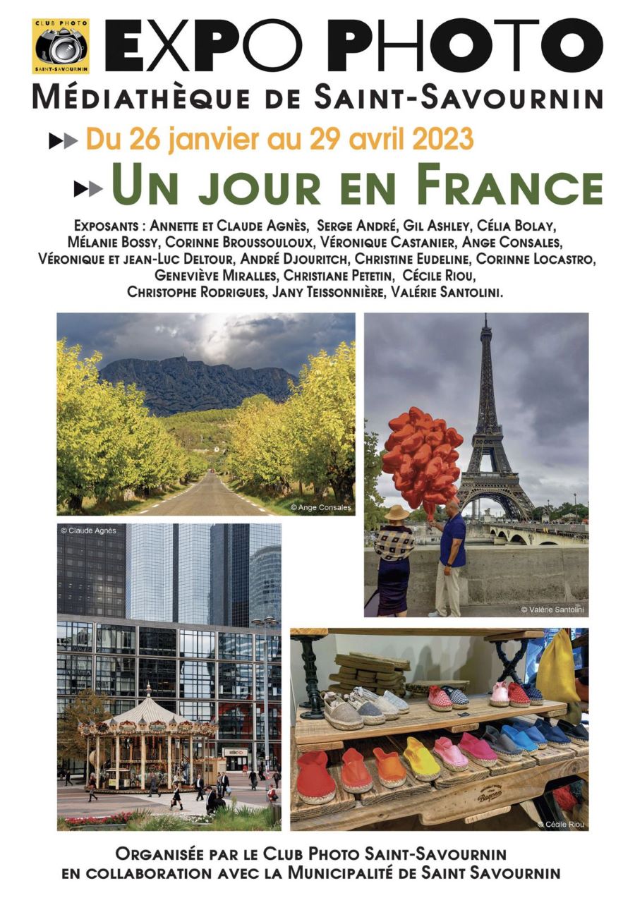 Mairie Saint-Savournin affiche expo photo un jour en France janvier à mars 2023